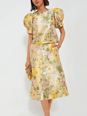 Pomander Place Tuckernut Lotus Jaquard  Adalyn Skirt & Thea Blouse Coord Set